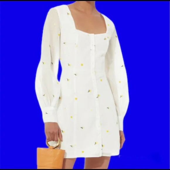 NWT Designer Dress Embroidered Mini Long Sleeves Party Cocktail Gift - Picture 1 of 7